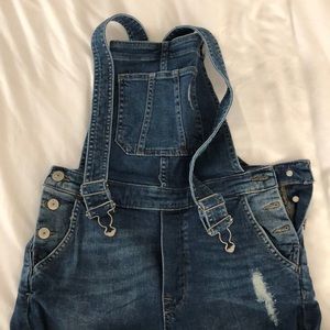 HM Distressed Skinny Jean Overalls